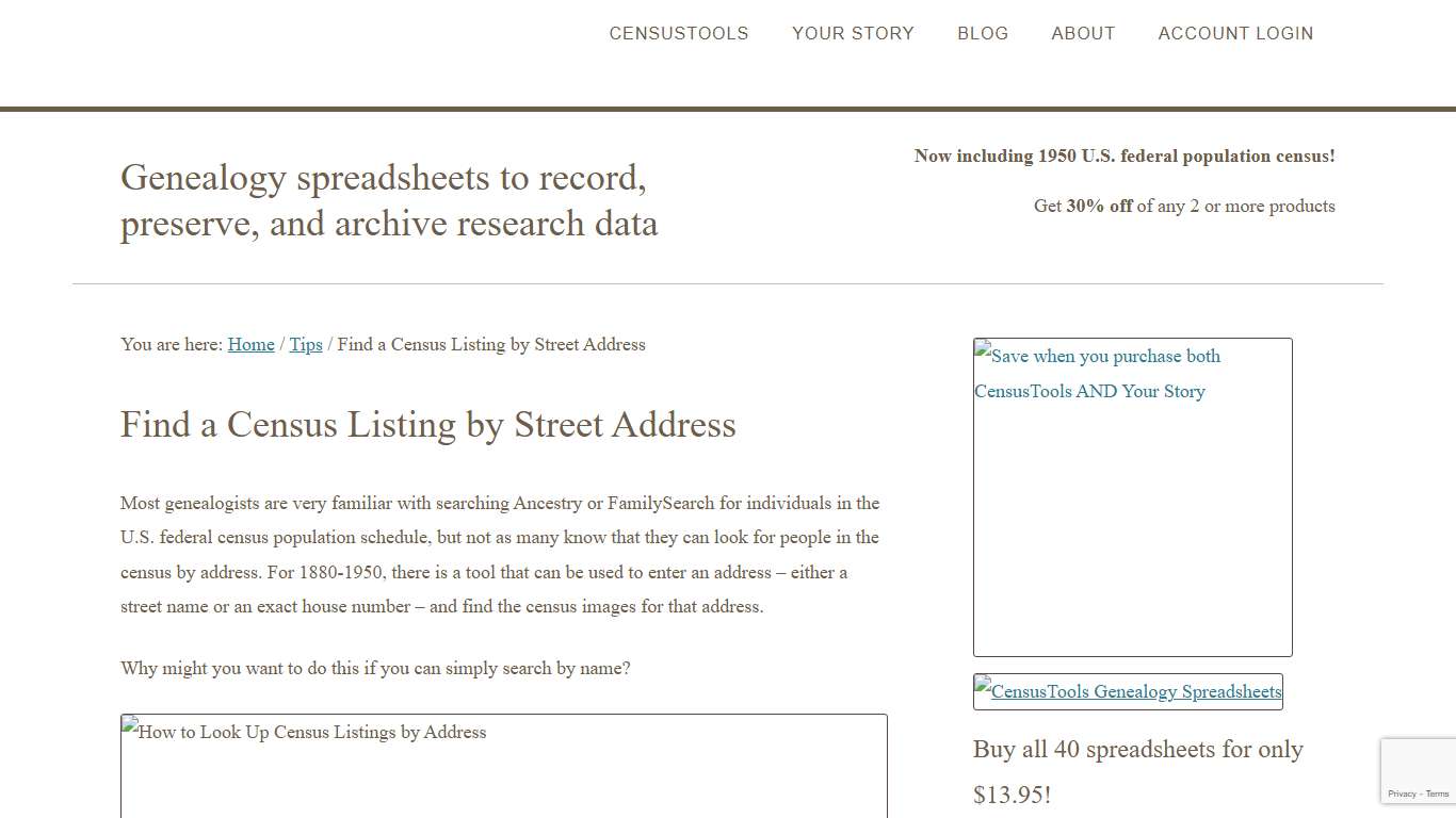 Find a Census Listing by Street Address - CensusTools